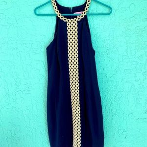 Lilly Pulitzer Navy/Gold Sasha Shift Dress Size 2